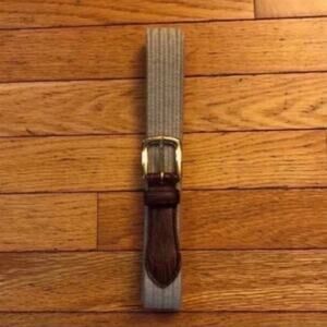 Mens Size 50 Arden Leather Co Belt Big & Tall Cream and brown  Stretchy material